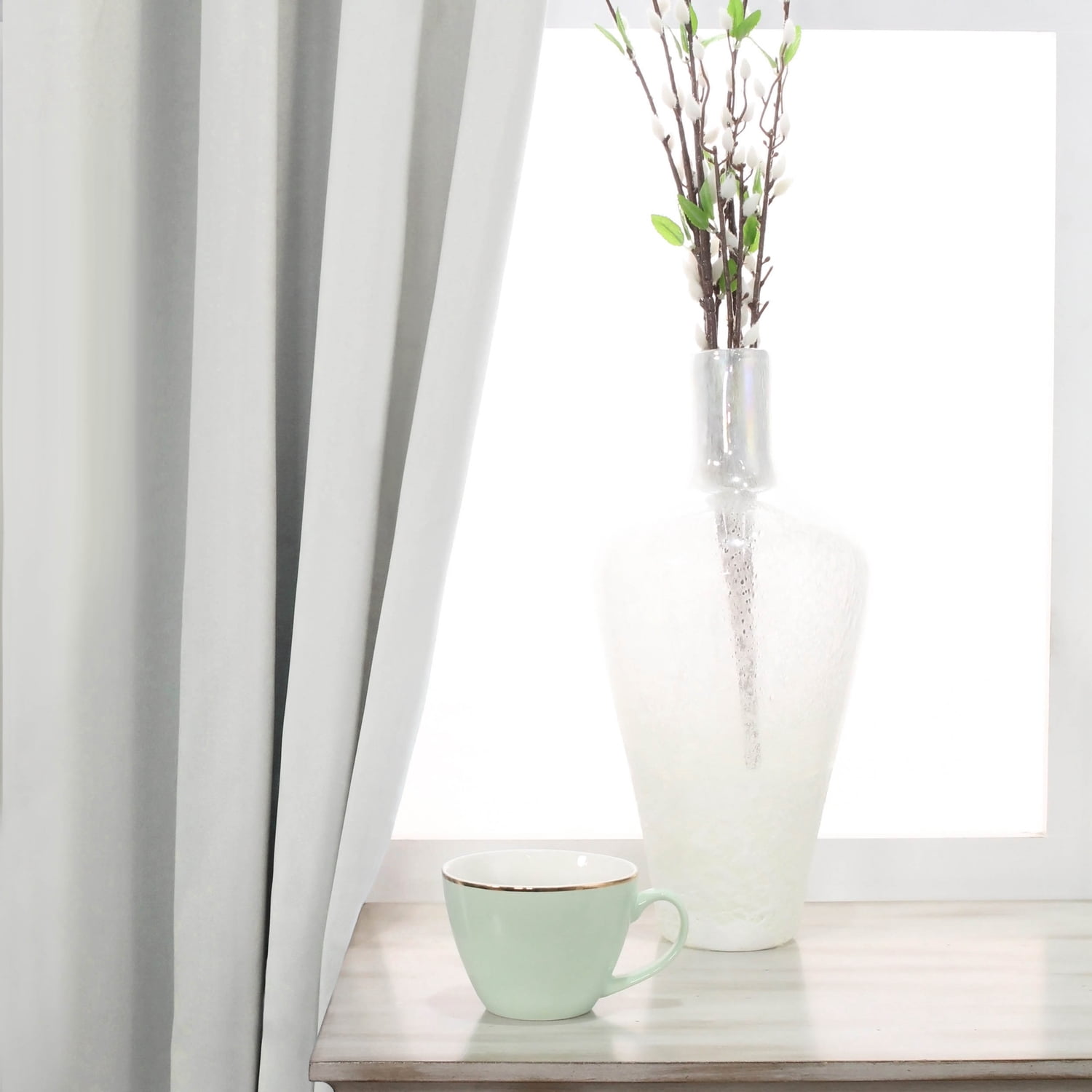 Superior Solid Blackout Curtain Set of 8, 52" x 84", Chrome