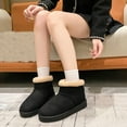 thumbnail image 6 of Lovzfmll Winter Boots for Women, Plus Size Snow Boots Faux Fur Lined Suede, Slip Resistant Flat Heel Round Toe Booties Warm Casual Black Boots, 6 of 9