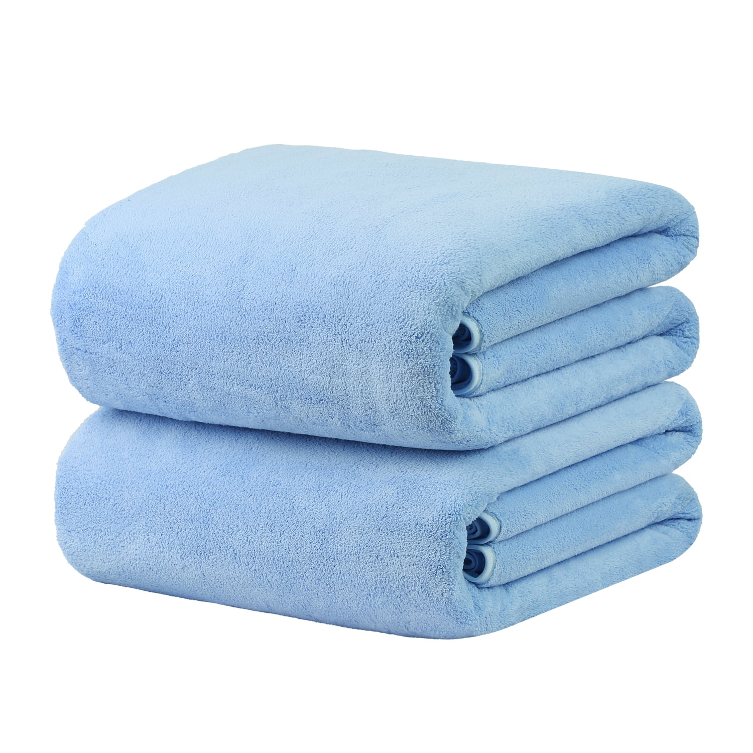 JML 2Pieces Coral Fleece Large Bath Towel Set For Bathroom, Quick Dry