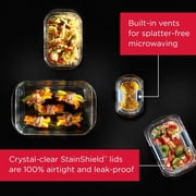 Rubbermaid Brilliance Glass Food Storage Containers, 8-Cup Food Containers with Lids, 2-Pack