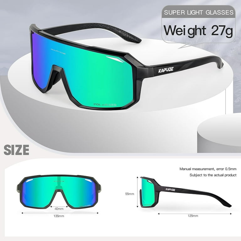 SCVCN Cycling Glasses Polarized with 3 Interchangeable Lenses for Men Women UV400 Protection MTB Bike Running Driving Fishing Golf Cycle 09