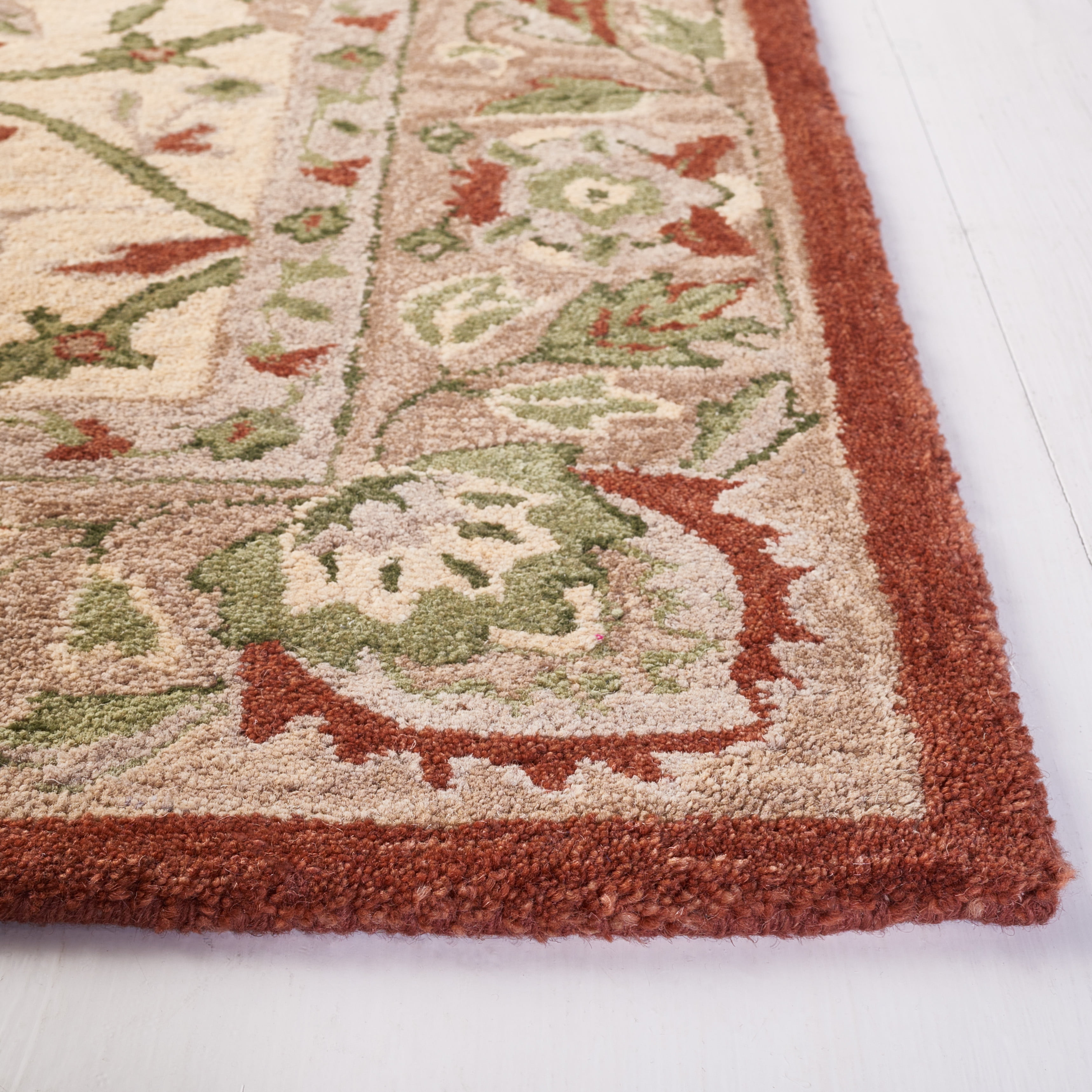 SAFAVIEH Antiquity Jaki Oriental Wool Area Rug, Rust/Ivory, 6' x 6' Square