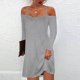 thumbnail image 2 of Vestidos Para Mujer Vestidos Casuales Moda Color Sólido Sling Manga Larga Midi Vestido Odeerbi ODB135886, 2 of 5