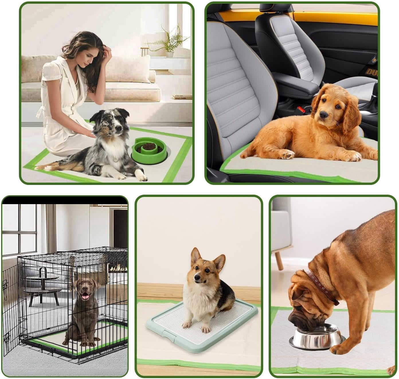 Nomipaw Pee Pads for Dogs - 28 x 34 inchs - 100 Count - ECO - Super Absorbent - Full Edge Wrapping Pad
