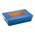 thumbnail image 3 of Cafe Vision 42 oz Midnight Blue Paper Medium Take Out Container - Hinge Lock - 8" x 5 1/2" x 2" - 50 count box, 3 of 4