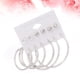 thumbnail image 3 of Juego de 6 pares de pendientes de plata con delicados círculos y gotas decorativas., 3 of 5