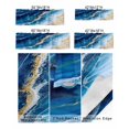 thumbnail image 4 of Kitchen Curtain Valances for Windows,Modern Abstract Beach Sand Wave Rod Pocket Small Valance Gold Blue Marble Texture Short Window Treatment for Bedroom Bathroom Living Room,54"x18", 4 of 9