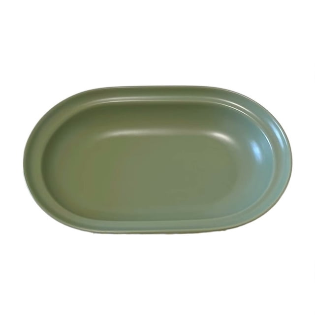Solid Color Dining Plate Oval Deep Plate Home Breakfast Plate Salad Plate Dessert Plate Restaurant Ceramic Plate Simplicity