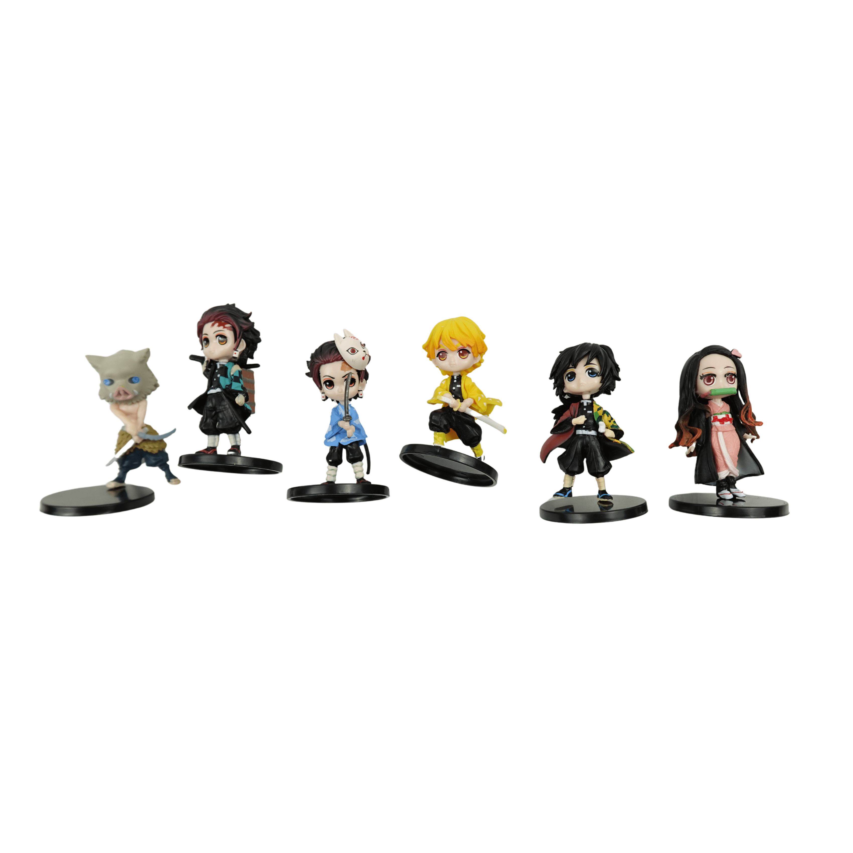 Figurine Cake Topper, 6 pcs Demon Slayer Cake Topper, Cartoon Cake Decorations for Anime Fans, Demon Action Figures, for Birthday Party Supplies