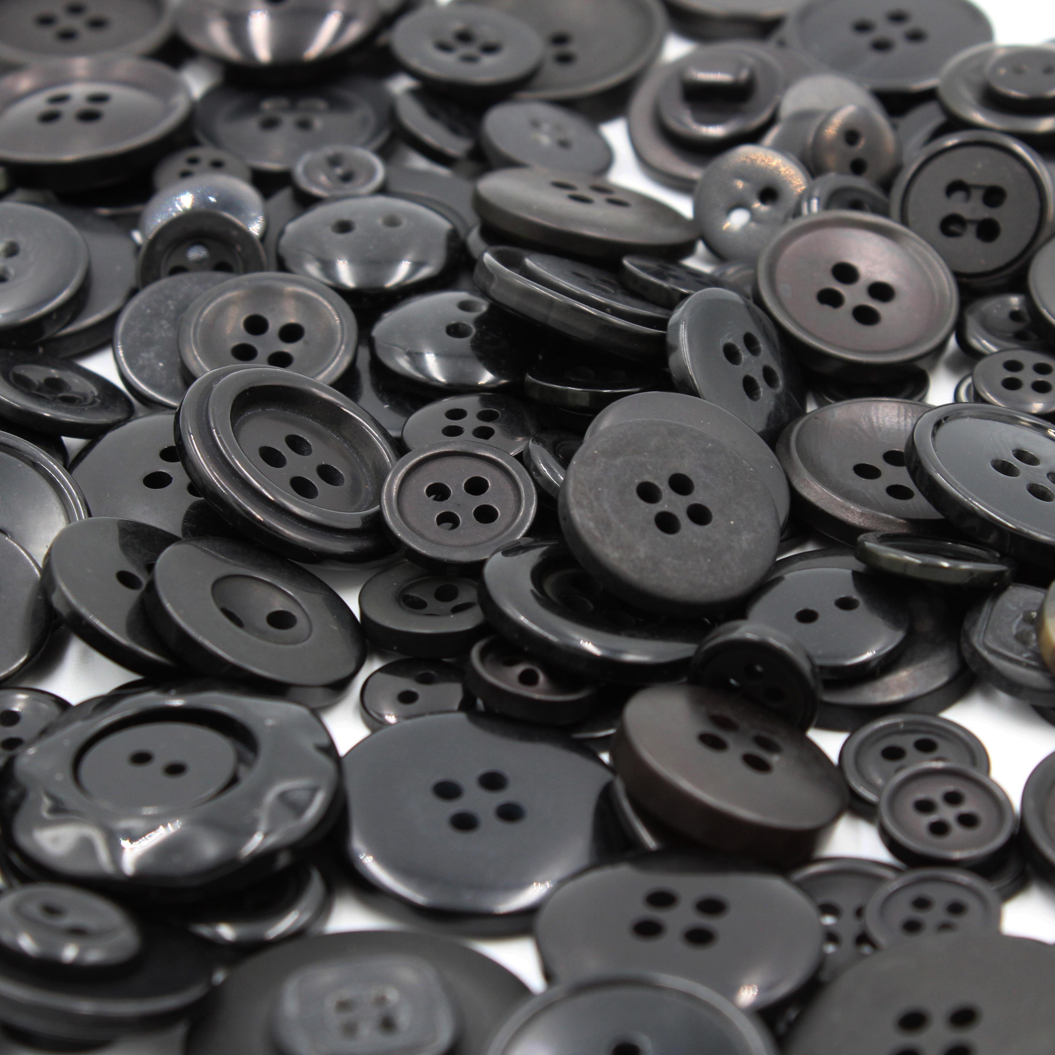 (2 pack) Gwen Studios Plastic Sewing Buttons Value Pack, 3.5 oz., Assorted Sizes, Black