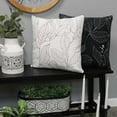 thumbnail image 2 of Black on White Leaf Outline Square Pillow, 2 of 5