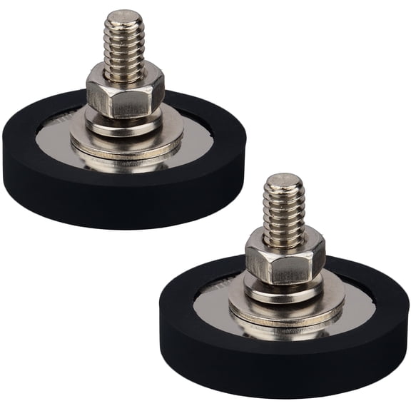 MUTUACTOR 2PCS Super Strong Neodymium Magnets 1/4''-20 Male Threaded Stud,185lbs Heavy Duty Magnets with Anti-Scratch Rubber Cover for Camera,Led Lighting,Tripod,Ball Head,Sensor
