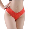 thumbnail image 2 of HUPOM Satin Panties Panties For Girls Thong Leisure Tie Seamless Waistband Red L, 2 of 9