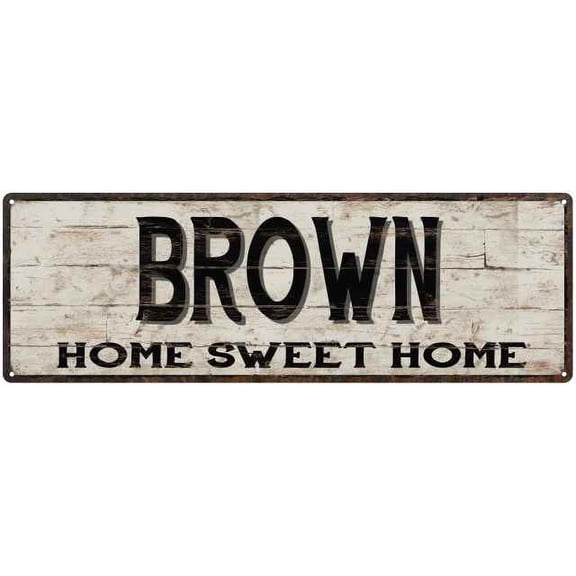BROWN Rustic Home Sweet Home Sign Gift 8x24 Metal Decor 108240084004