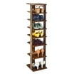 Costway 7-Tier Double Rows Shoe Rack, Vertical Wooden Storage Organizer ...
