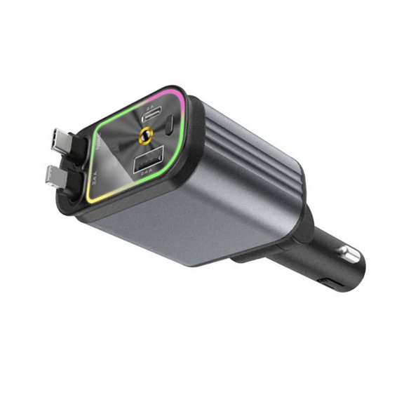 APPLAYERR Universal Car Phone Charger with Retractable Cables, Suitable for 12V-24V Vehicles, Fast & Safe Charging