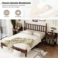 thumbnail image 4 of Queen Size Bed Frames with Gourd Shaped Headboard, Vintage Natural Wood Platform Bed, Western Spindle Beds, Noise Free, Easy Assembly, Walnut, 4 of 7