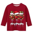 thumbnail image 3 of DxhmoneyHX Christmas Shirts for Girls Cute Gnomes Graphic Tees Fall&nbsp;Winter Lightweight&nbsp;3/4 Sleeve Tops Holiday Fashion Crewneck&nbsp;Sweatshirt Size 12-13Years, 3 of 4