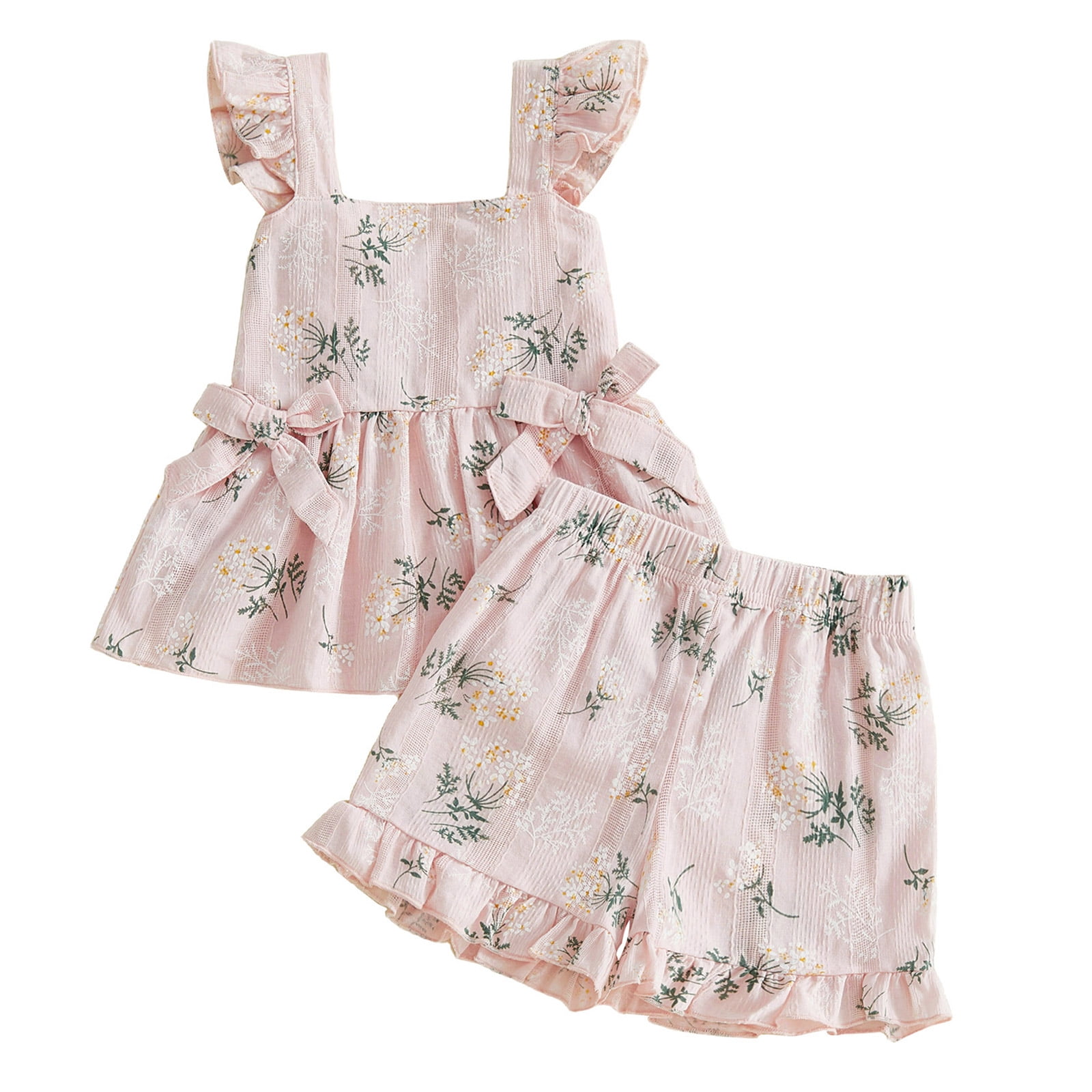 Soepste Baby Girl Summer Outfit 3T Toddler Girl Clothes Baby Girls And Toddler Sleeveless Tank Top And Shorts 2-Piece Set