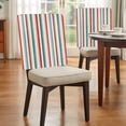 thumbnail image 4 of Modern Simple Chair Covers Set of 6 Colorful Stripes Abstract Artistic Watercolor Geometric Chair Back Covers Stretch Removable Washable Slipcovers Protector for Dining Room Kitchen Party Decor, 4 of 9