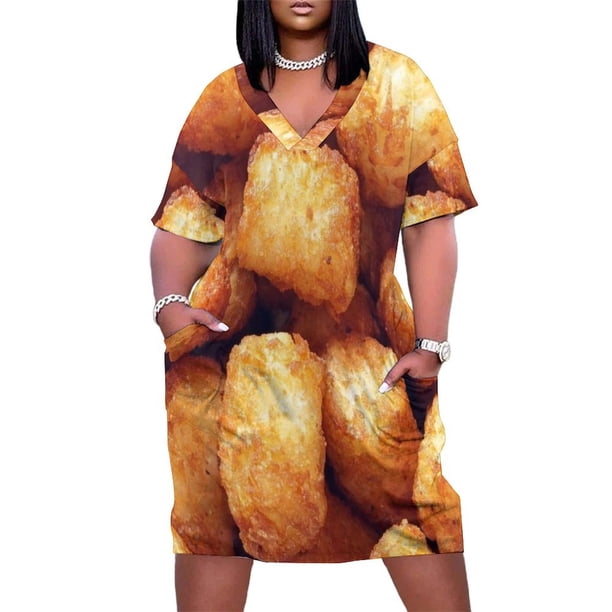 Tater Tot-vestido holgado de manga larga para mujer ropa de verano