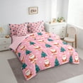 thumbnail image 3 of Manfei Kawaii Santa Claus 7-Piece Bedding Comforter Set,Cartoon Xmas Tree King Bedding Sets,Merry Christmas Bed Sheets For Girl Kids,Breathable Home Decor Reversible, 3 of 8