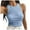 Blue, variant on Women Sleeveless Shirts New Women's Color Sleeveless Round Neck Short Vests Tank Tops 2025 Tank Tops for Women Trendy Pinky M