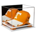 thumbnail image 1 of Acrylic Baseball Hat or Cap Display Case with Mirror, Orange Risers and White Base (A006-OR), 1 of 2