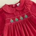 thumbnail image 6 of Cjfdfy Toddler Baby Girl Christmas Dress Embroidery Corduroy Smocked Collar Long Sleeve a-line Dresses Little Baby Cute My First Christmas Fall Winter Outfits 6M-4Y ﻿, 6 of 9