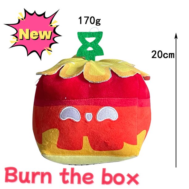 Blox Fruits Anime Game Plush Toy, Fruit Leopard Pattern Box, muñecos de peluche, juguetes para niños, regalo de cumpleaños
