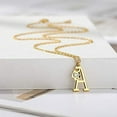 thumbnail image 2 of Giorgio Bergamo Stainless Steel Yellow Gold Plated A - Z, 26 Letter Cubic Zirconia Flower Initial Pendant Mens Womens Necklace, A, 2 of 6