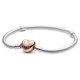 thumbnail image 2 of Pulsera PANDORA Moments con cierre en forma de corazón, oro rosa, 21 cm, 2 of 9