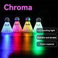 thumbnail image 1 of 4Pcs Luminous Badminton Balls LED Foamed Plastic Sport Badminton Light-Up Shuttlecocks Badminton Set Blue, 1 of 7