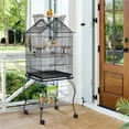 thumbnail image 2 of Alden Design 57" Rolling Metal Parrot Cage Bird with Open Top, Black, 2 of 11