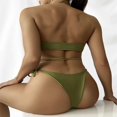 thumbnail image 4 of IDALL Bikini Sets Bathing Suit A Three Piece Bathing Suit Bikini With A Drawstring Skirt And Neck Swim Dress Micro Bikini Green L, 4 of 7