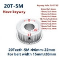 thumbnail image 1 of 20 Dents HTD 5M Synchronisation Minuterie Poulie Alésage 8mm-Cygne 3x1.4mm pour Largeur 15/20mm HTD5M 20T 20dents, Installation Facile, 1 of 4
