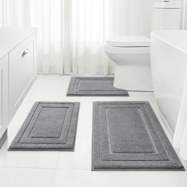 Juego de alfombras de baño HOMEIDEAS supersuaves, absorbentes y antideslizantes