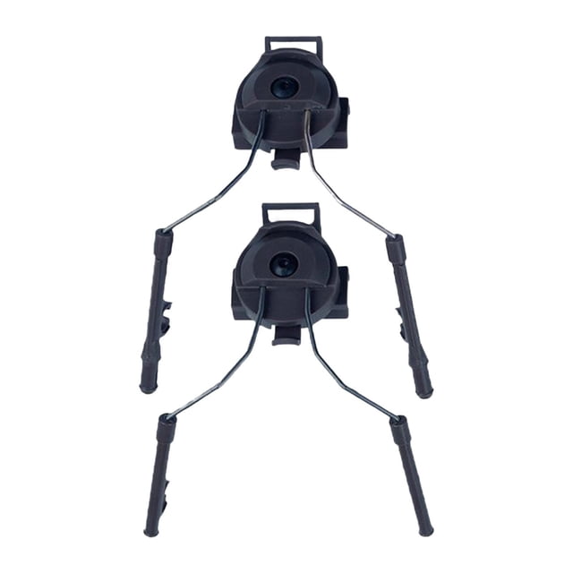 Adaptador de riel para casco, soporte para auriculares, flexibilidad, rotación de 360 grados, protección auditiva para deportes al aire libre, hombr Negro