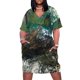 thumbnail image 2 of Vestido elegante con bolsillos sueltos y pintura abstracta, vestido de dama de honor para mujer, vestido de noche de lujo para mujer., 2 of 7