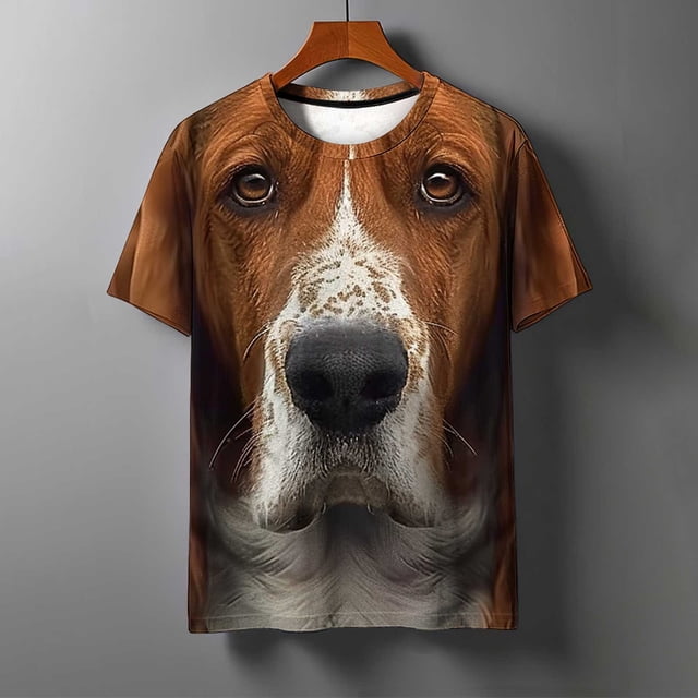 Tops para hombre, blusas y camisas de cuello redondo y manga corta para hombre, blusas casuales deportivas con estampado de perros y animales divertidos para hombre, camisas vintage de cuello redondo,