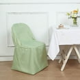 thumbnail image 5 of BalsaCircle Sage Green Solid Polyester Folding Flat Chair Cover Slipcover Party Wedding, 5 of 8