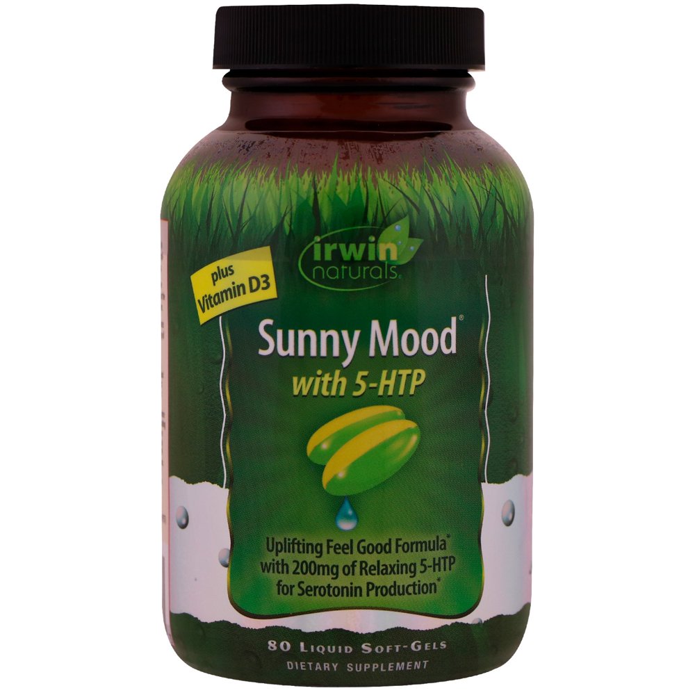 Irwin Naturals Sunny Mood with 5HTP, Plus Vitamin D3, 80 Liquid Soft