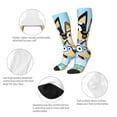 thumbnail image 3 of Masiiu Bluey Print Adult Crew socks, Comfortable Novelty Colorful Patterned, Breathable, Stylish Colorblock for Men Women, 3 of 6