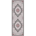 thumbnail image 5 of Glamour Hand Carved Thick Plush Pile Boho Traditional Oriental Floral Area Rug Carpet For Living Room Bedroom (Grey Red, 2' 6" x 3' 9" Doormat), 5 of 11