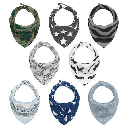 UPC: 0841297154782 | The Peanutshell Cotton Bandana Drool Baby Bibs  8pk Boys