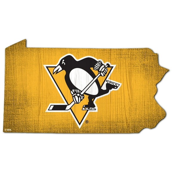 Pittsburgh Penguins 12" Logo State Sign