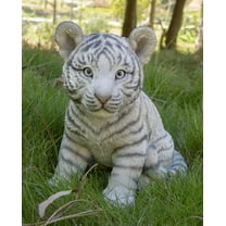 Hi-Line Gift Sitting White Tiger CUB Statue