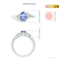 thumbnail image 4 of ANGARA Natural 1.25 ct Tanzanite Bypass Ring with Trio Diamond Accents in 14K White Gold for Women (Size-8x6mm) | December Birthstone, Anniversary, Jewelry Gift for Women | Natural Tanzanite Ring, 4 of 8