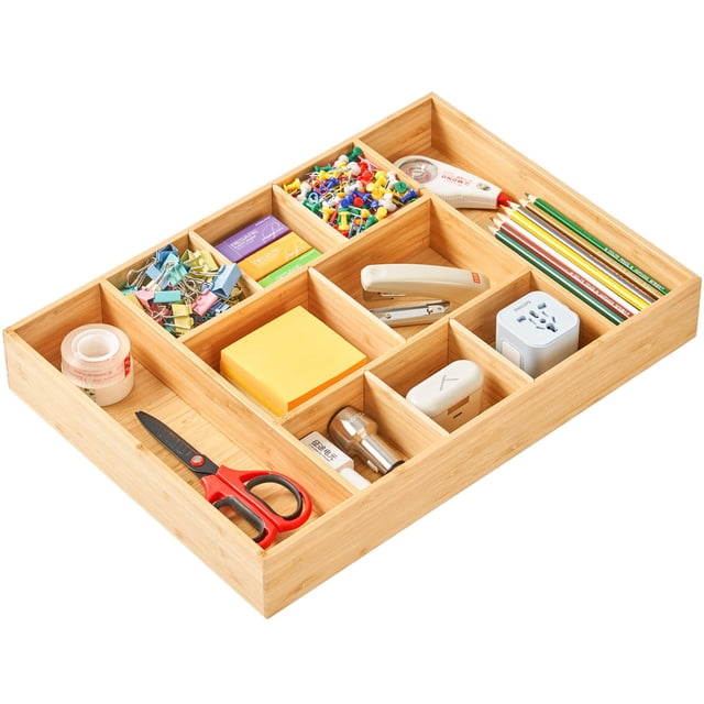 Organizador de cajón para escritorio Umilife de bambú 43x30 cm ajustable