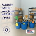 thumbnail image 2 of HOMZ Rope-Handle 18-Gallon Open Storage Tubs, Plastic Buckets, Blue, 4 Pack, 2 of 9